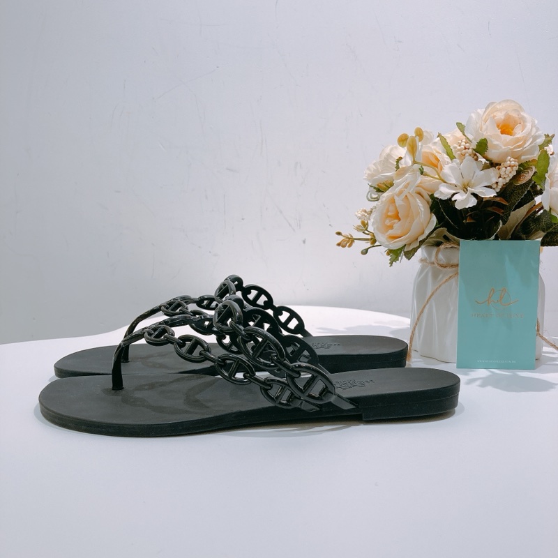 TW4392 Hermes 愛馬仕豬鼻拖鞋Island Sandal 37 Size Noir[New]-2