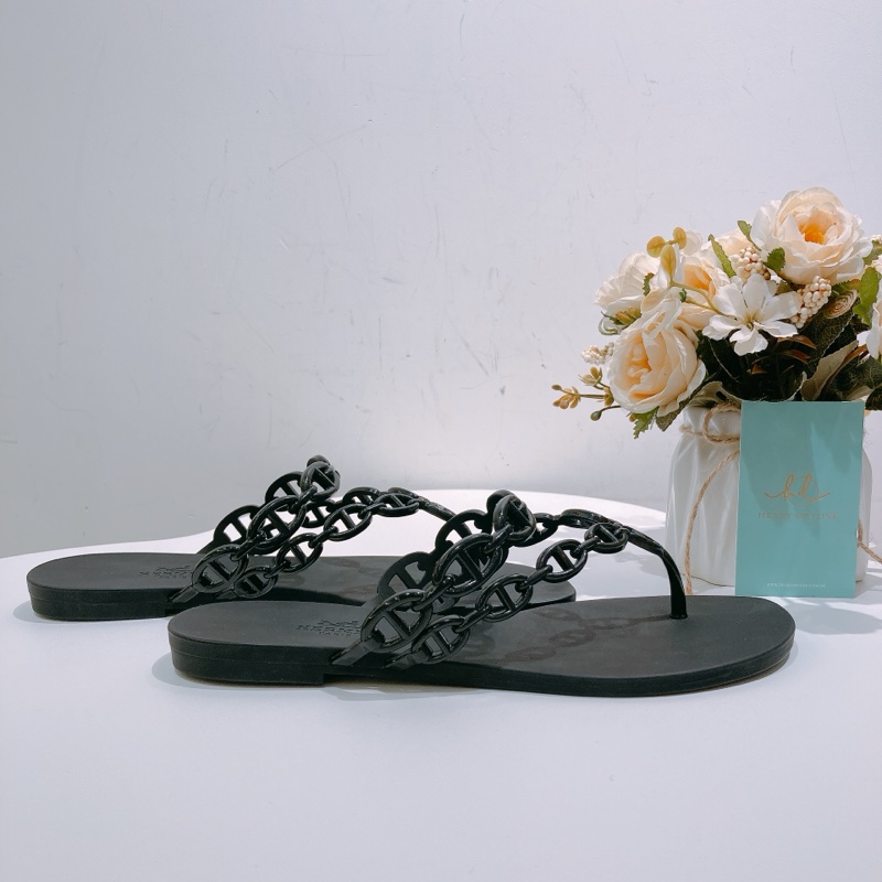 TW4392 Hermes 愛馬仕豬鼻拖鞋Island Sandal 37 Size Noir[New]-4
