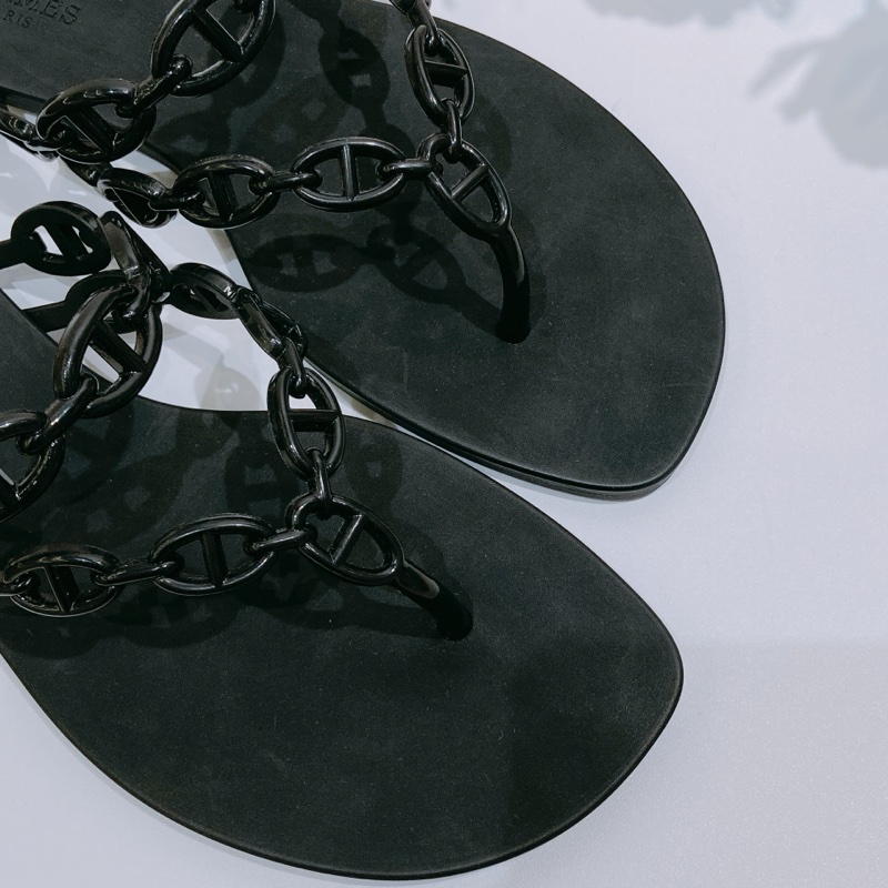 TW4392 Hermes 愛馬仕豬鼻拖鞋Island Sandal 37 Size Noir[New]-5