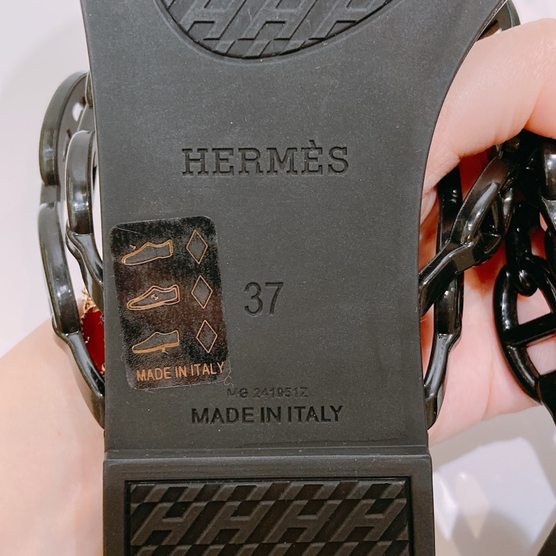 TW4392 Hermes 愛馬仕豬鼻拖鞋Island Sandal 37 Size Noir[New]-9