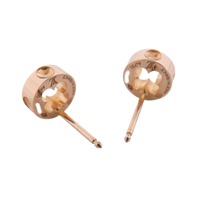 LOUIS VUITTON 18K玫瑰金Empreinte Earrings金扣耳環-7