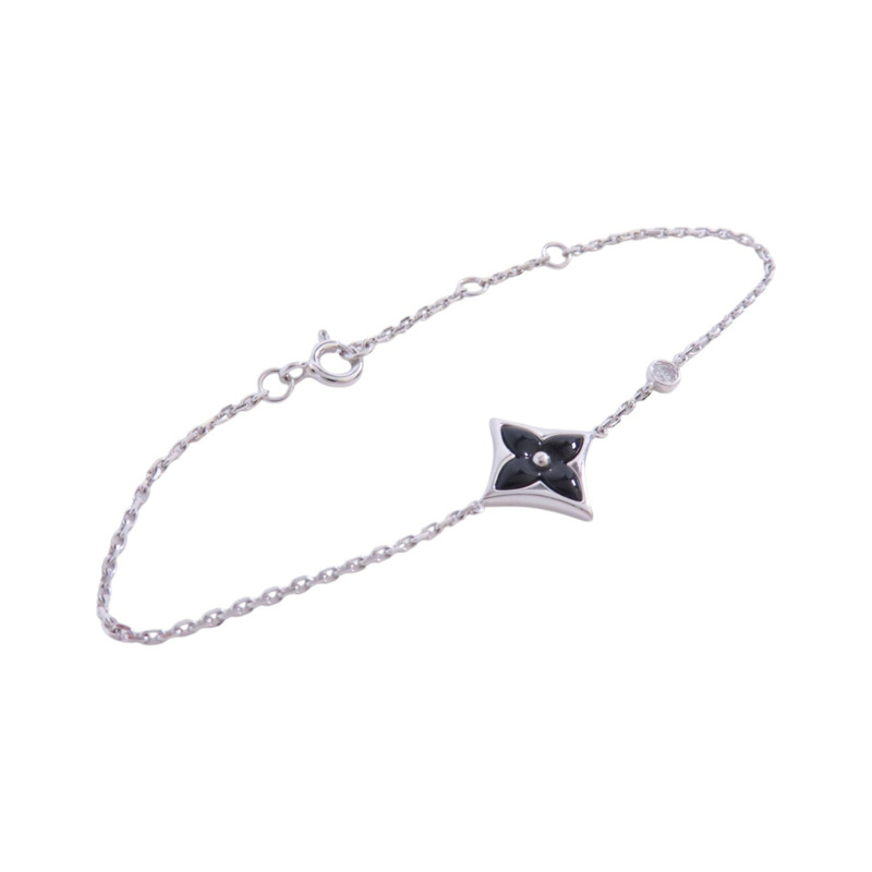 LOUIS VUITTON 18K白金Color Blossom BB Diamond Blaceret銀扣鑽石手鏈-2