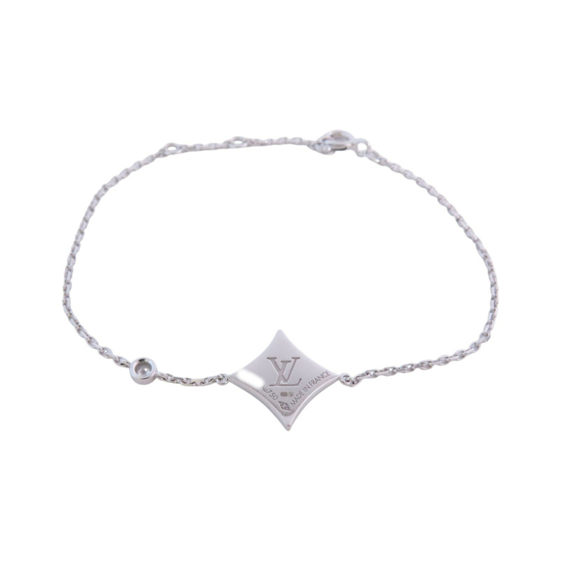 LOUIS VUITTON 18K白金Color Blossom BB Diamond Blaceret銀扣鑽石手鏈-3