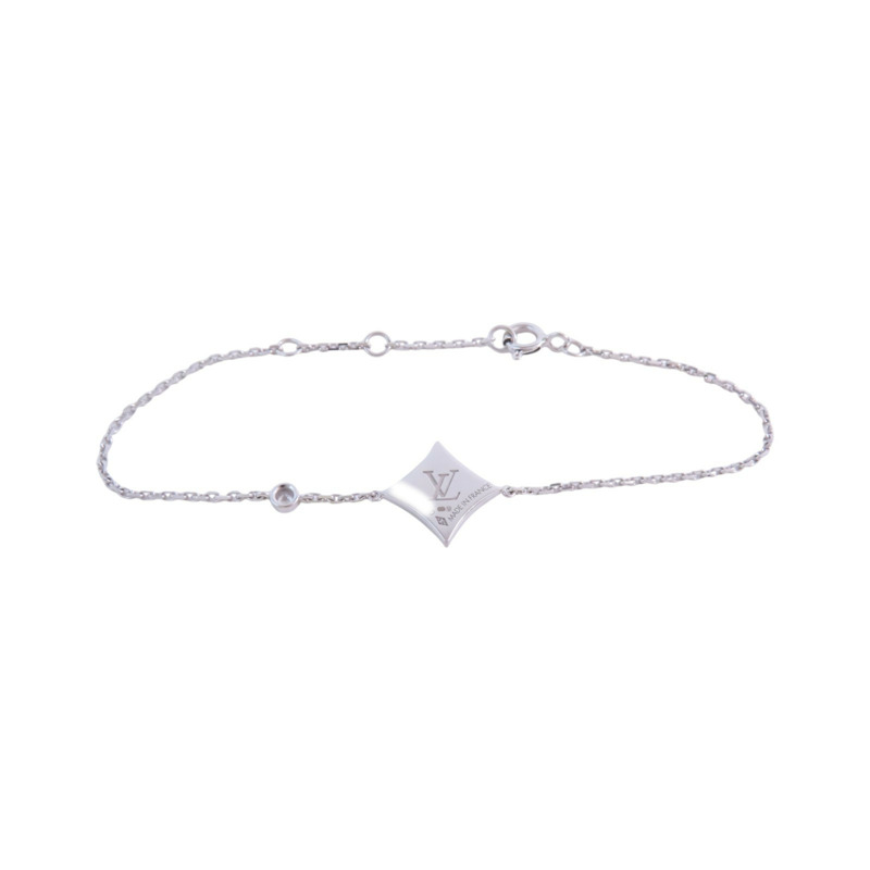 LOUIS VUITTON 18K白金Color Blossom BB Diamond Blaceret銀扣鑽石手鏈-4