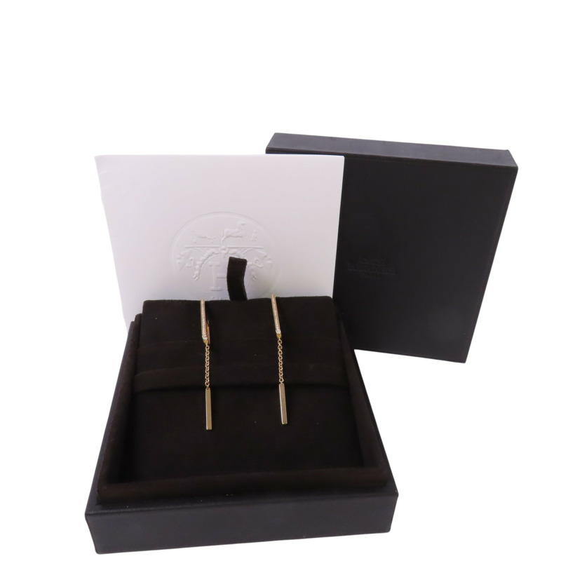 HERMES 18K玫瑰金D'oreilles Every Chain Dance MM Diamond Earrings金扣鑽石耳環-9