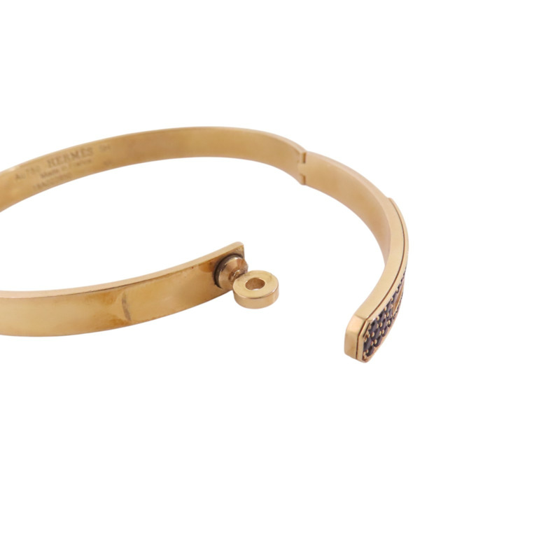 HERMES 18K玫瑰金Kelly Black Sapphire Bangle金扣黑色藍寶石手鐲-5