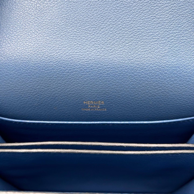 Hermes🌈Mini Roulis 19💙R2瑪瑙藍金扣💙98新🌈evercolor皮🌟-7