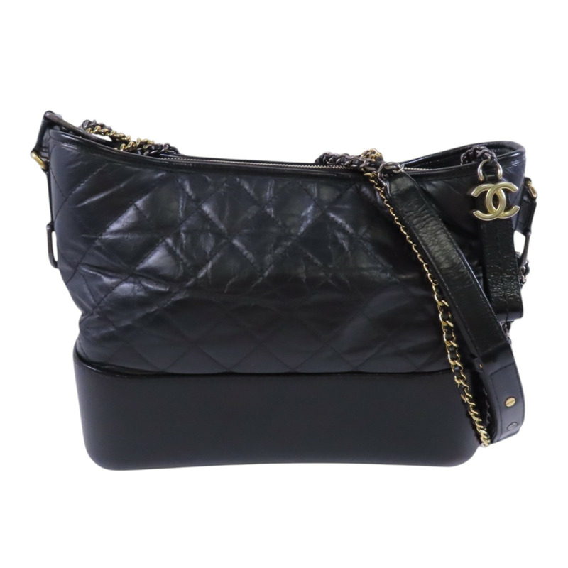 CHANEL 牛皮皮革Gabrielle Medium金扣鏈帶肩背袋-0