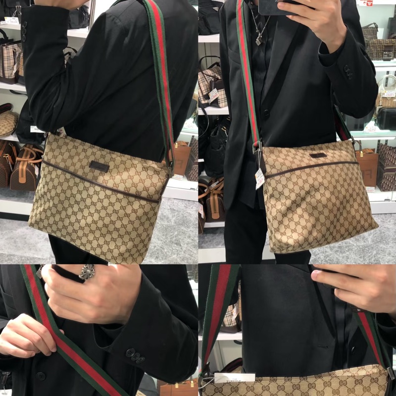 莉亞精品♡Gucci 189751 拉鍊斜背包 九新美包-2