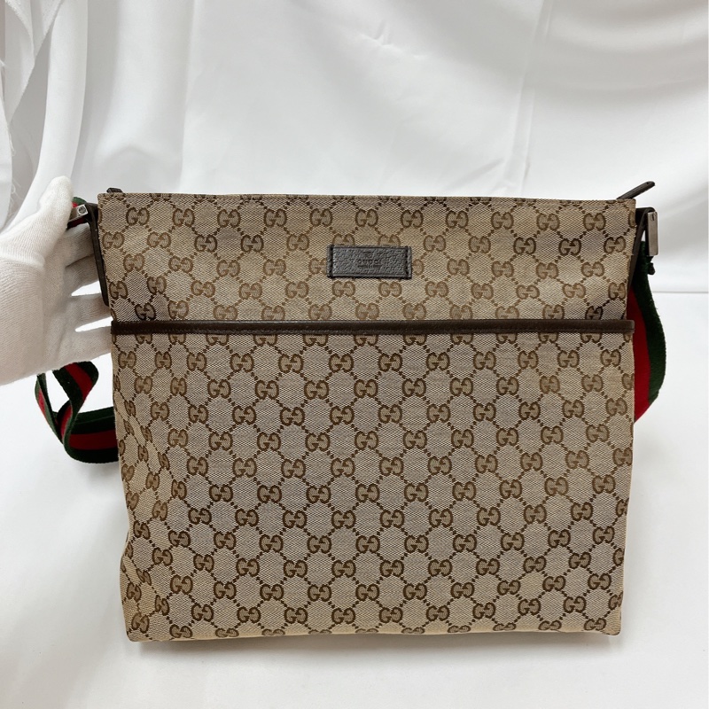 莉亞精品♡Gucci 189751 拉鍊斜背包 九新美包-3