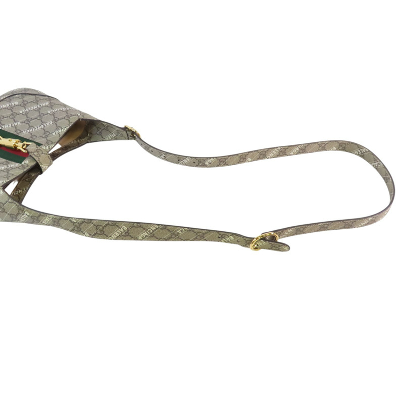 GUCCI 塗層帆布GuccixBaleniaga Jackie1961金扣手挽肩背兩用袋-7