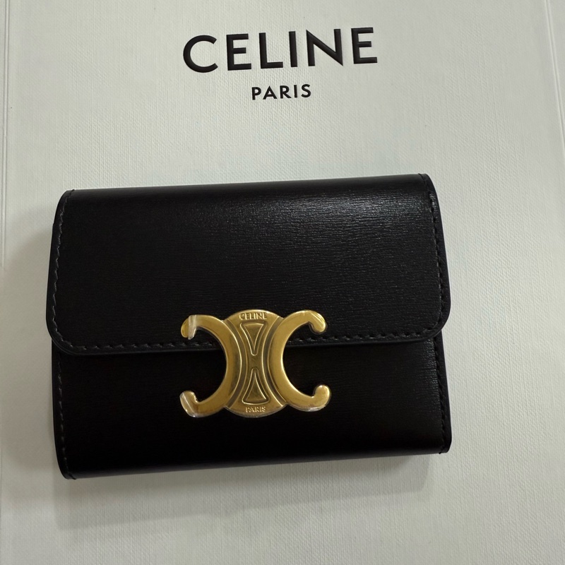 Celine TRIOMPHE配零錢袋短款錢包-9