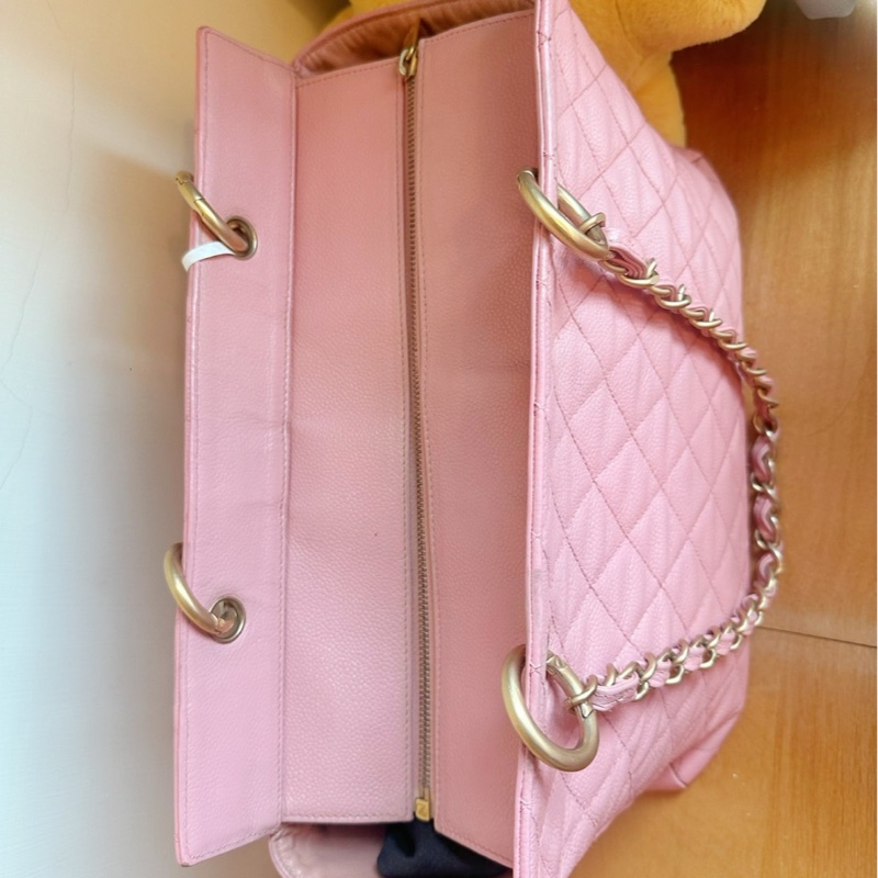 Chanel 🌹vintage 托特包 肩背包 乾燥玫瑰 荔枝牛皮（提供正品證書-11