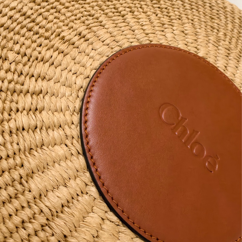🌿 2025春夏新品 🌸 Chloé 馬徽超大容量草編托特包|焦糖棕-8