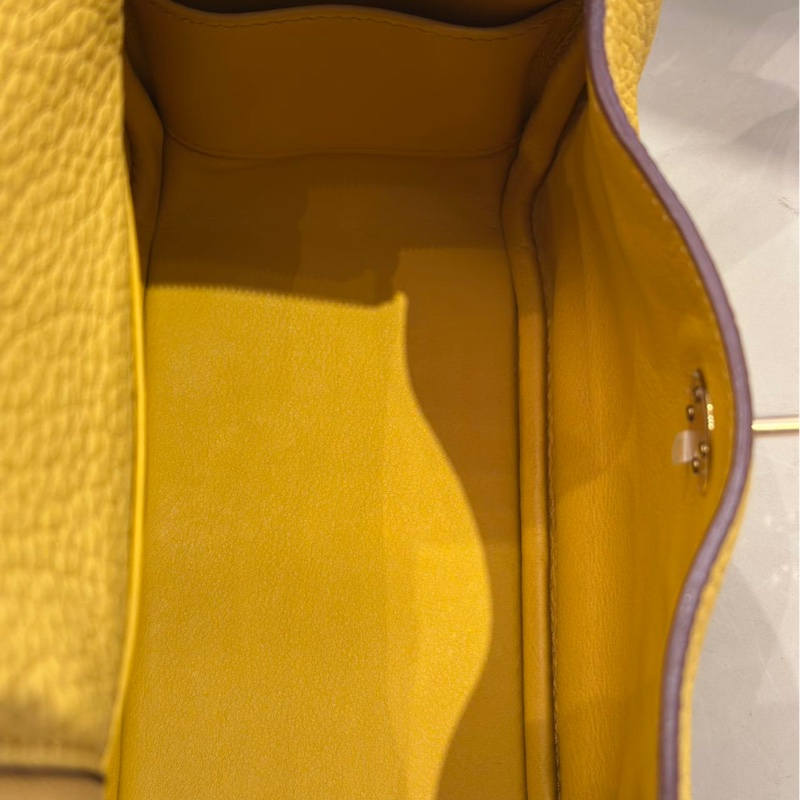 🌈Hermes💛mini lindy一代💛9D琥珀黄金扣🌟未使用閒置🌟TC皮🌟Jaune Ambre🌟-2