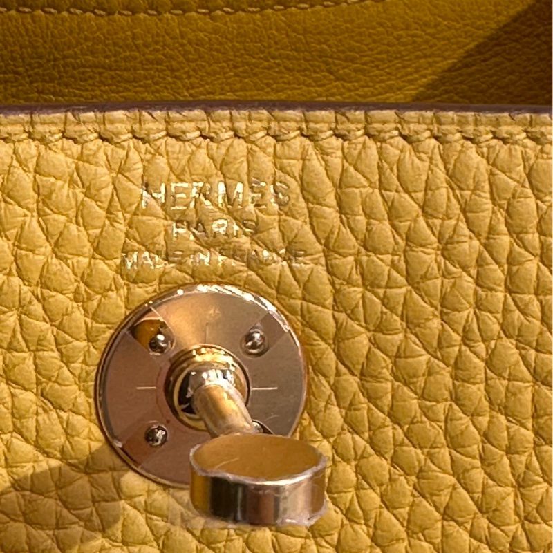 🌈Hermes💛mini lindy一代💛9D琥珀黄金扣🌟未使用閒置🌟TC皮🌟Jaune Ambre🌟-3