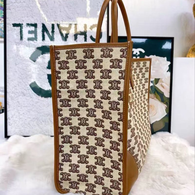 Celine Cabas老花刺繡凱旋門托特包 43x30cm 98新-3