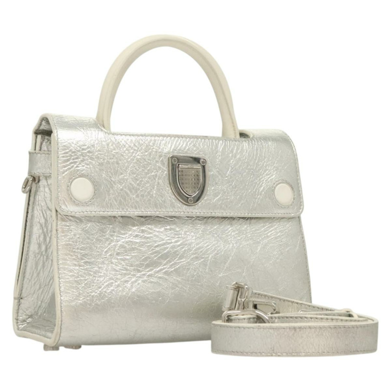 【日本直送】Christian Dior Ever 迷你手提包 皮革 2 款 銀色 正品 bs27633-0