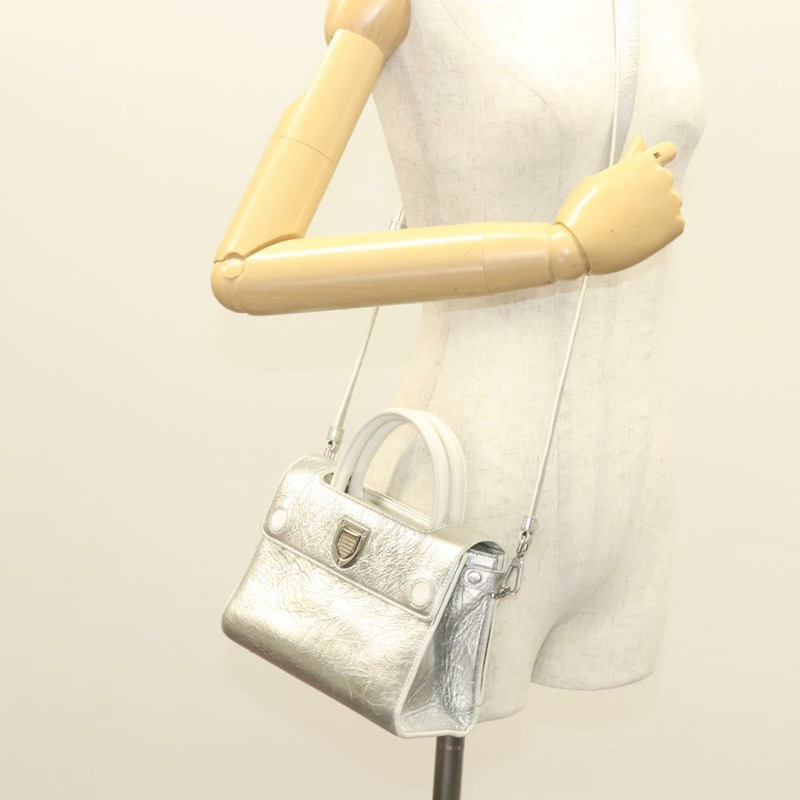 【日本直送】Christian Dior Ever 迷你手提包 皮革 2 款 銀色 正品 bs27633-22