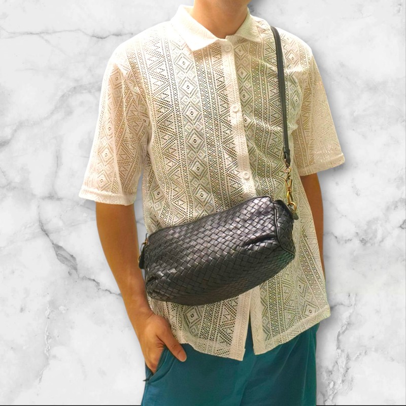 🔥衝破200銷售🔥【限時降價回饋至9/21】㊣✨Bottega Veneta ✨寶緹嘉 BV 羊皮 黑色 編織 雲朵包 肩背包 手提包 編織包 斜背包/二手包/二手精品/保證正品🌳二手樹屋🌳-58