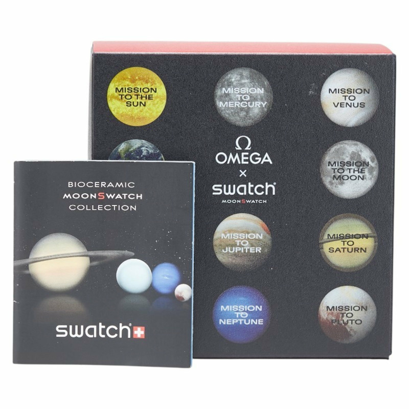歐米茄 x Swatch MoonSwatch 火星任務腕錶 SO33R100 石英 白色錶盤 陶瓷 尼龍 男士-9
