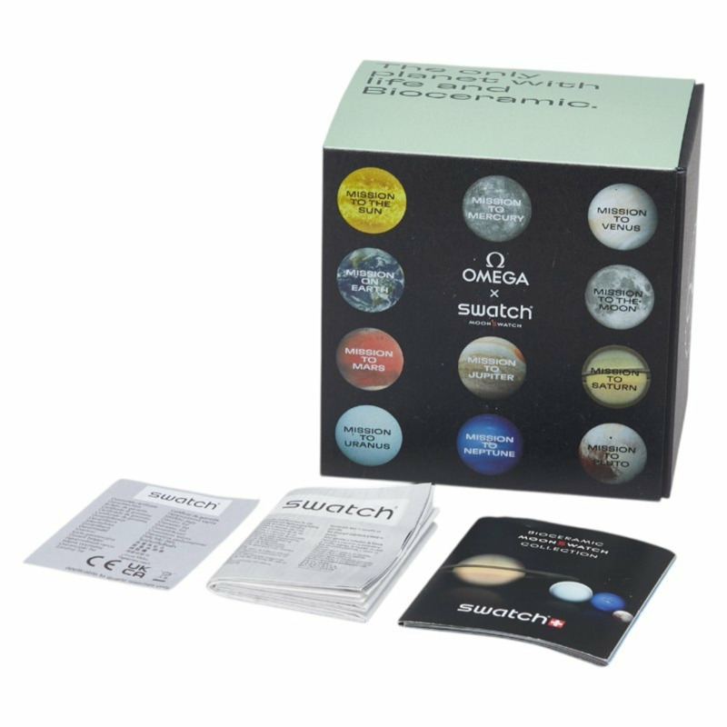 歐米茄 x Swatch 月球地球任務腕錶 S033G100 石英海軍藍錶盤陶瓷尼龍男款-7