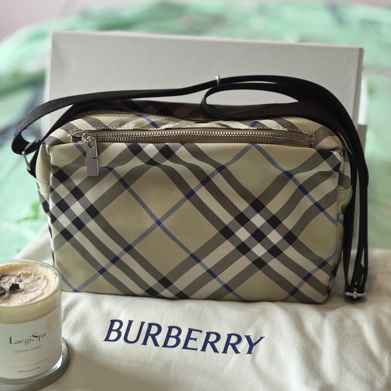 Burberry經典格紋騎士標誌肩背包，相機包(青苔色）-6