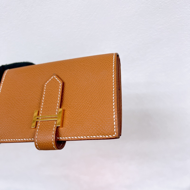 Hermes mini bearn 金棕金釦 短夾/銀包-2