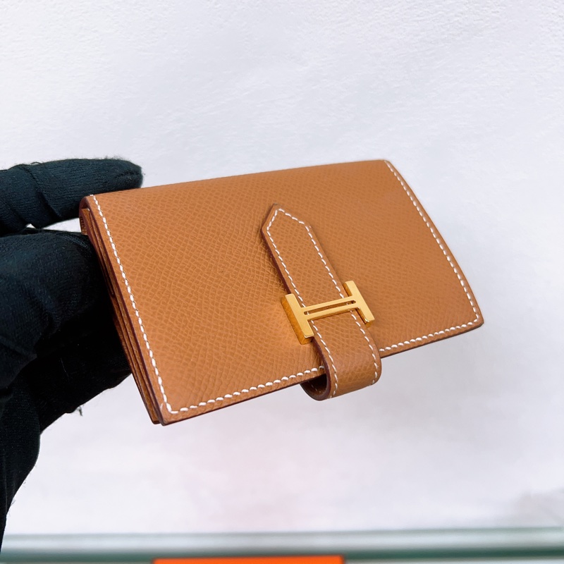 Hermes mini bearn 金棕金釦 短夾/銀包-3