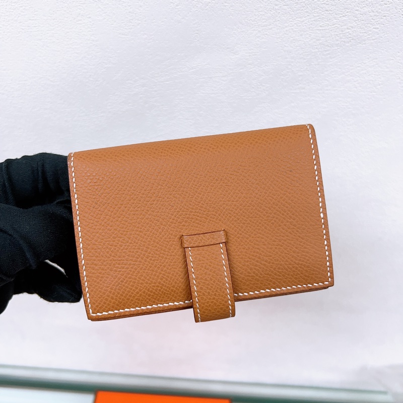 Hermes mini bearn 金棕金釦 短夾/銀包-5