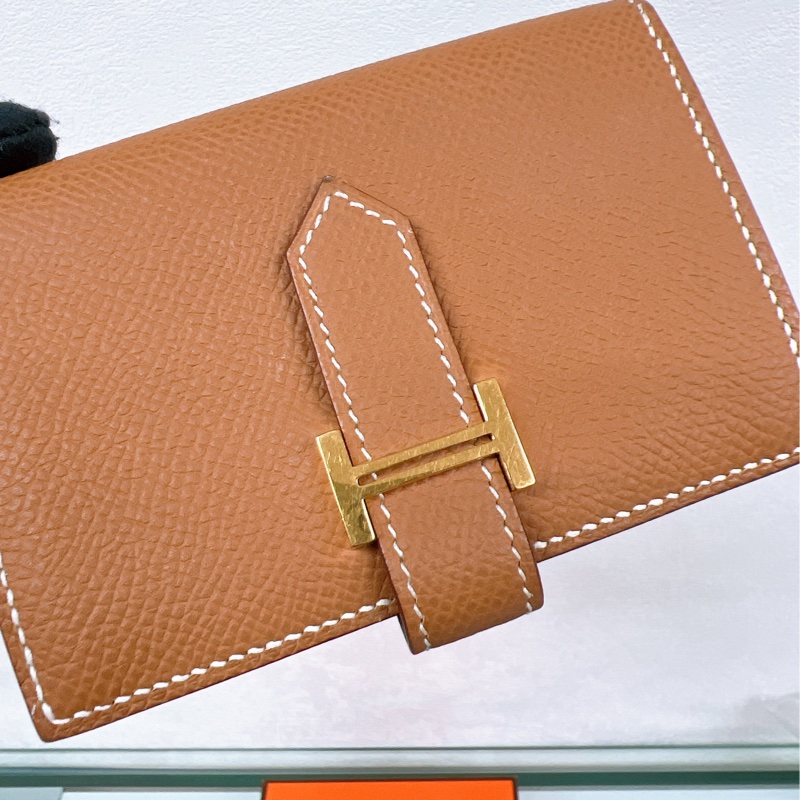 Hermes mini bearn 金棕金釦 短夾/銀包-6