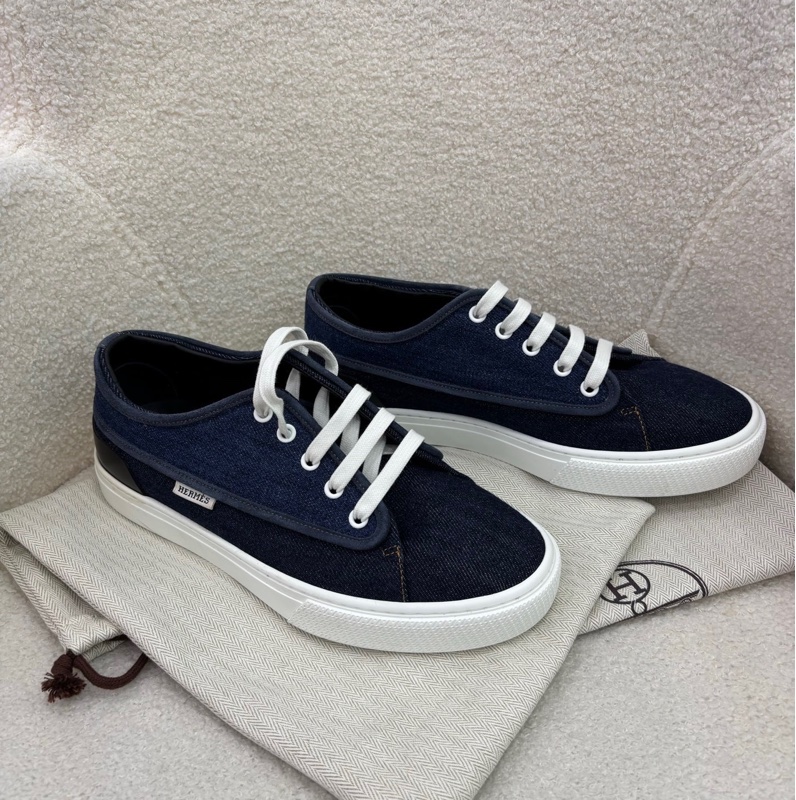 Hermes Envy 拼色帆布平底鞋 39.5碼 閒置未使用內購-3