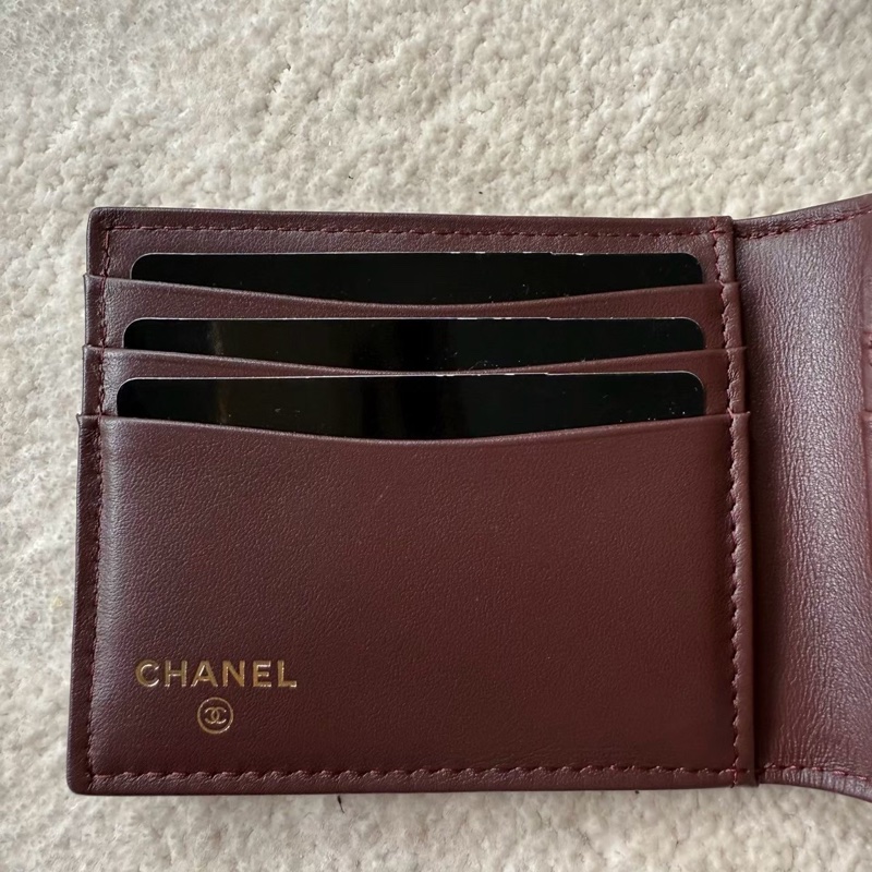 CHANEL 荔枝牛皮對折卡夾-2