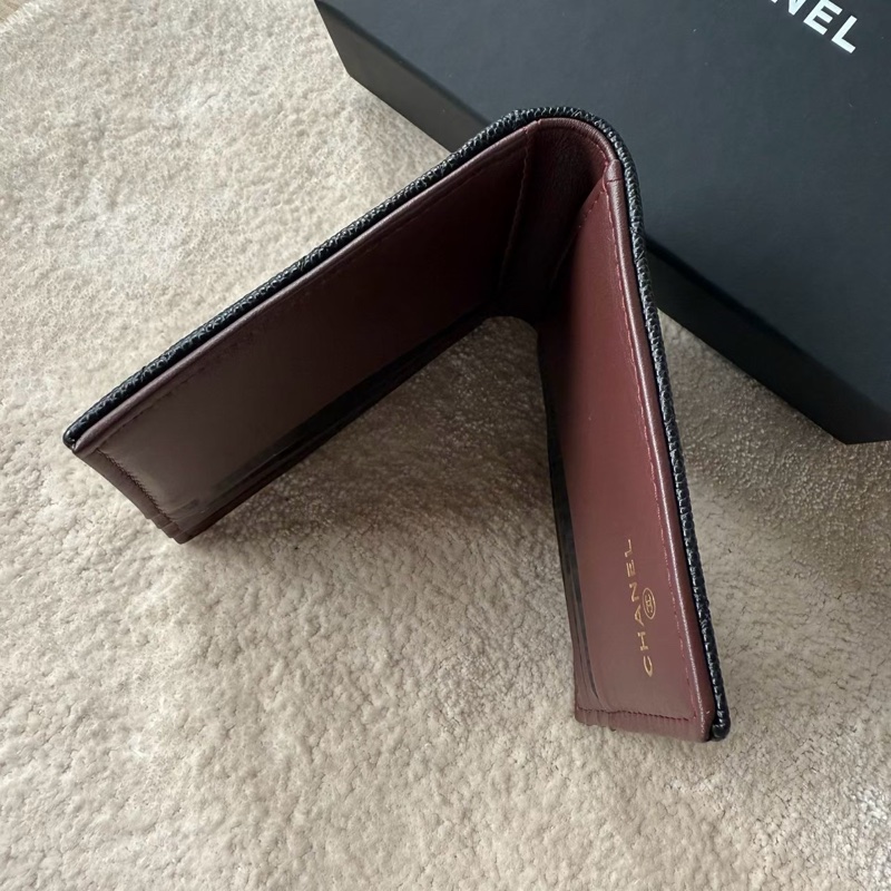 CHANEL 荔枝牛皮對折卡夾-5