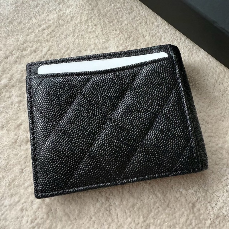 CHANEL 荔枝牛皮對折卡夾-6