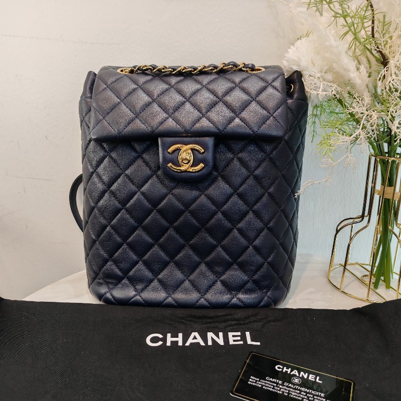 Chanel Urban spirit backpack Navy colour-0