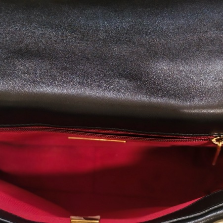 CHANEL經典19小羊皮翻蓋轉扣雙色鏈袋手提斜背包(26公分)-10