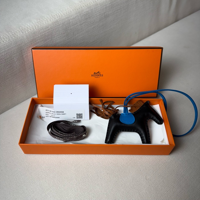 HERMES 愛馬仕Rodeo PM小馬37金棕黑藍色-0