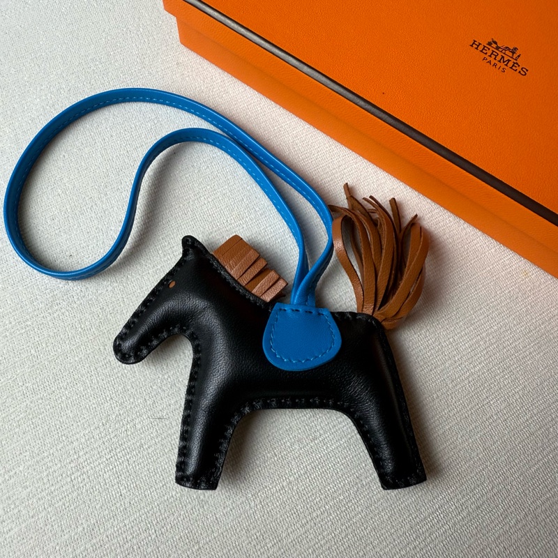 HERMES 愛馬仕Rodeo PM小馬37金棕黑藍色-2