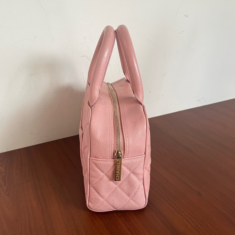 Chanel 中古 粉色保齡球小號 jennie同款 8開 米色內里 無附件~-2