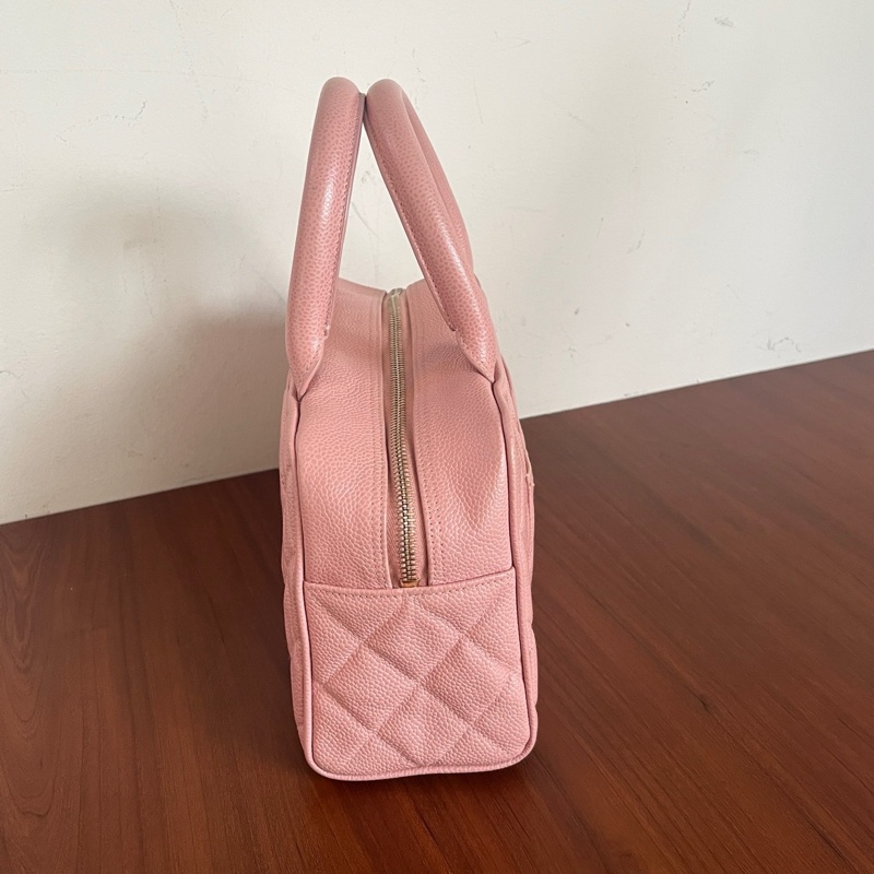 Chanel 中古 粉色保齡球小號 jennie同款 8開 米色內里 無附件~-3