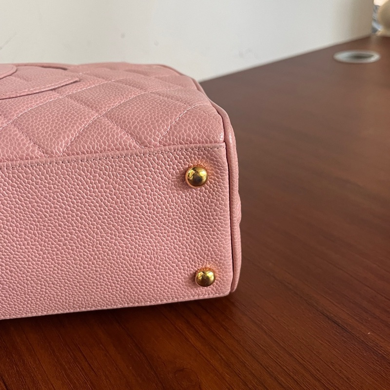 Chanel 中古 粉色保齡球小號 jennie同款 8開 米色內里 無附件~-6