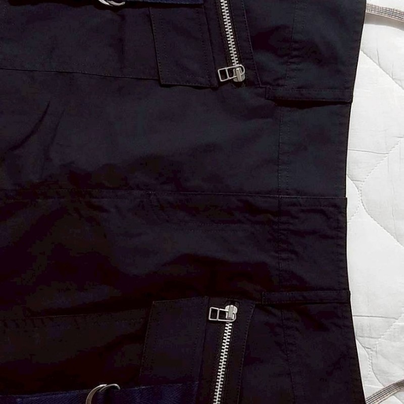 (日本製MIJ)絕版BURBERRY 博柏利 BLUE LABEL 藍標 女黑色有內裏微彈性短裙38號-2