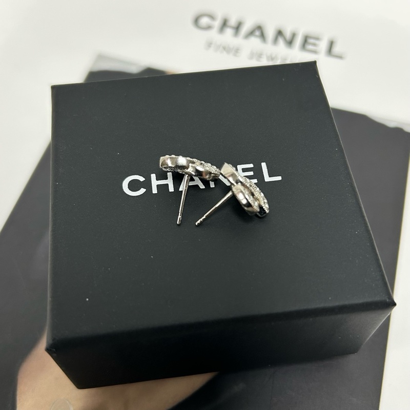 Chanel B20雙C鑲鑽耳釘 附件:盒子,塵袋~-2