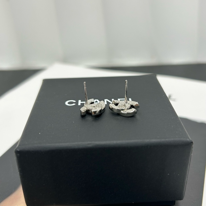 Chanel B20雙C鑲鑽耳釘 附件:盒子,塵袋~-3