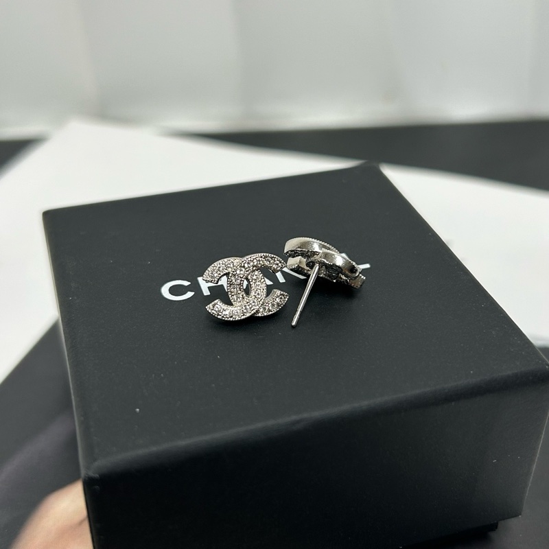 Chanel B20雙C鑲鑽耳釘 附件:盒子,塵袋~-4