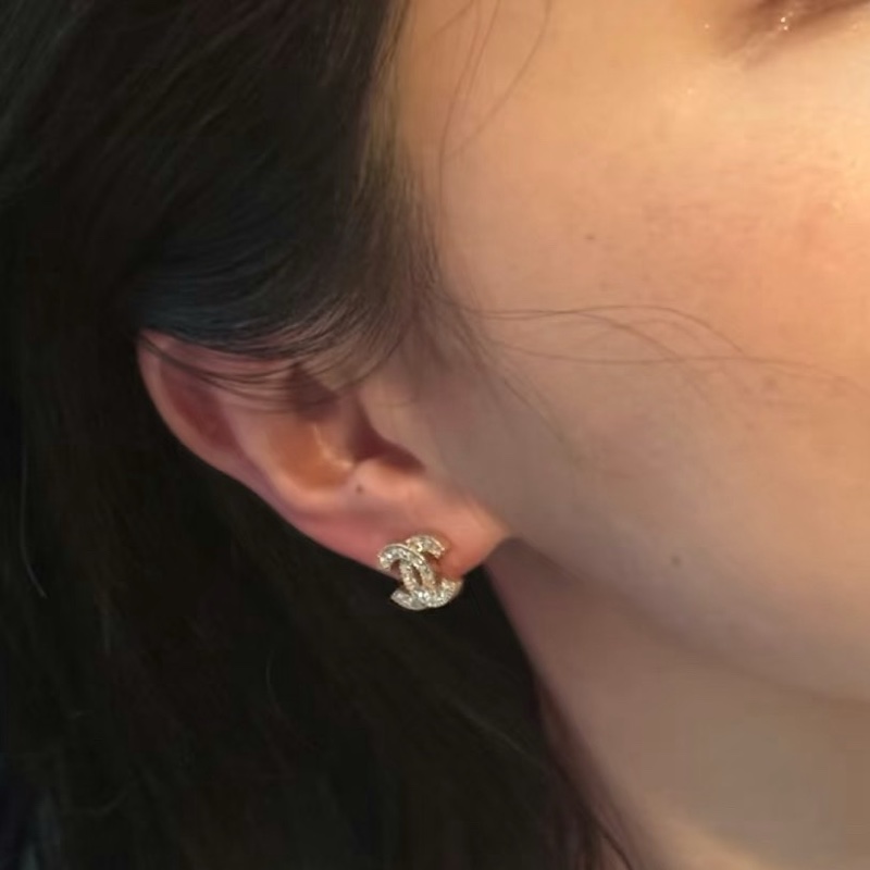 Chanel B24雙C水鑽耳釘 附件:盒子，塵袋，冊子~-7