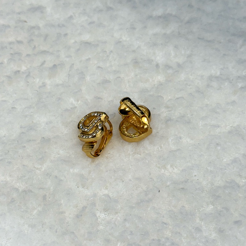 Dior CD水晶耳夾耳環-6