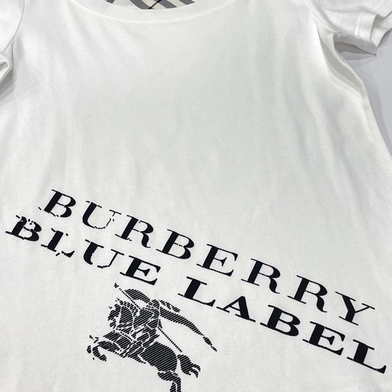 BURBERRY 藍標 大戰馬字母上衣 白-5