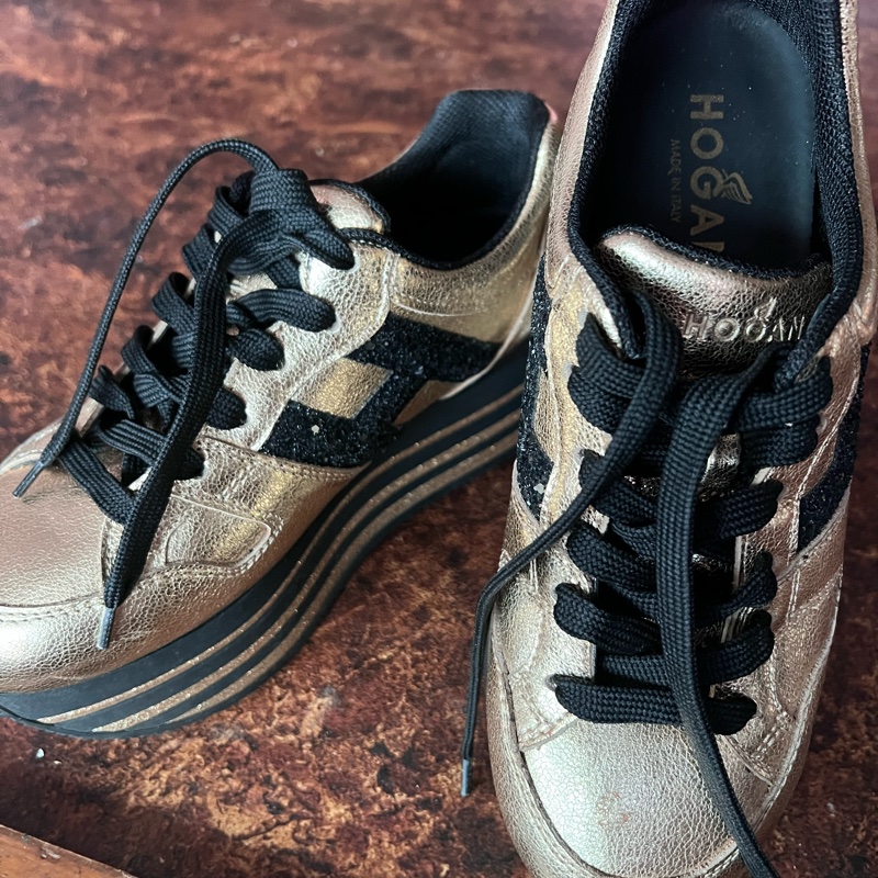 Hogan 女款 金色內高鞋36-6